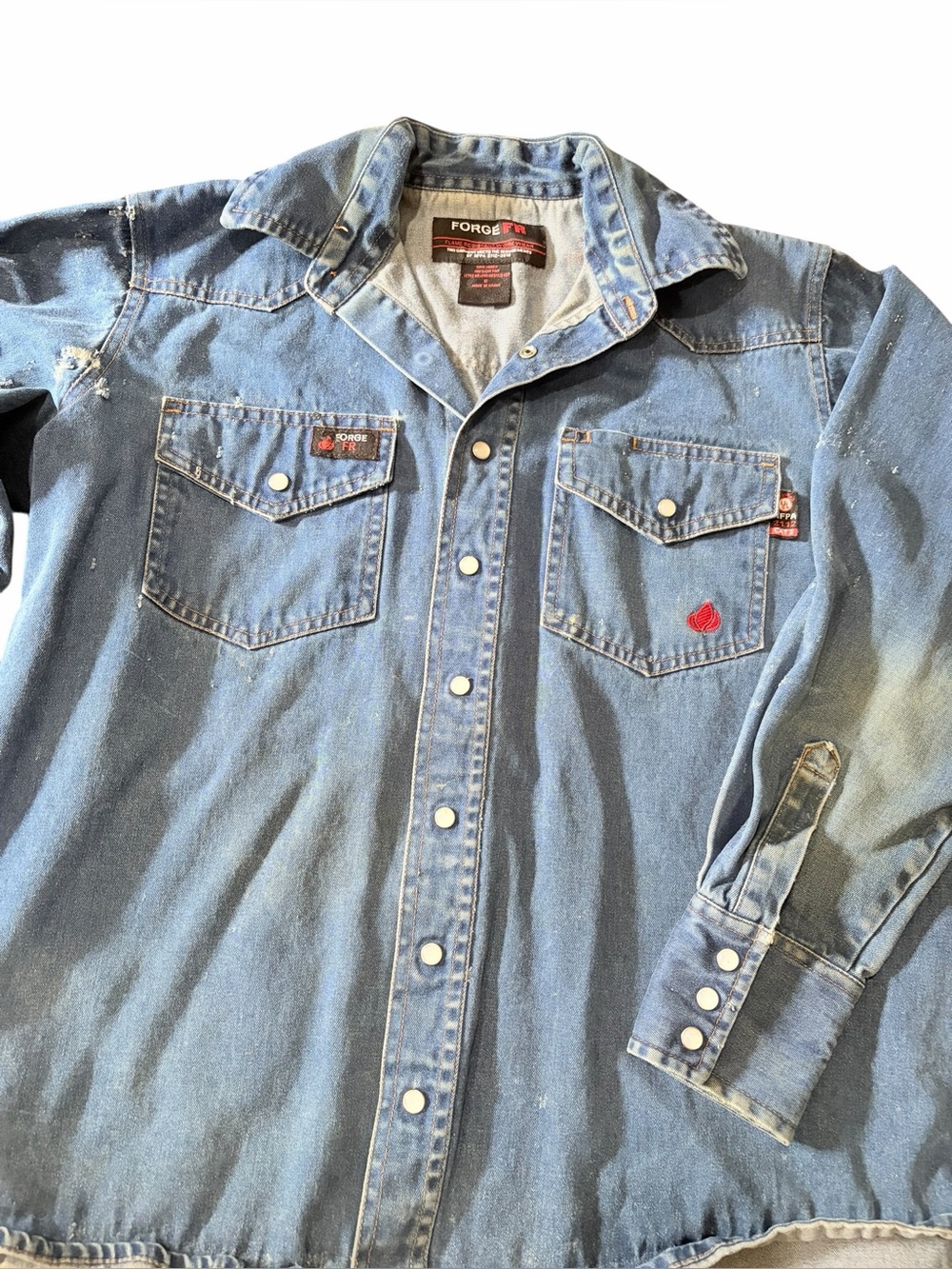 Forge FR Pearl Snap Denim Work Shirt Flame Resistant